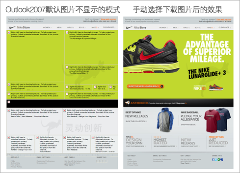 邮件营销案例 - 图-3 Nike另外一封营销邮件，图片显示前后对比